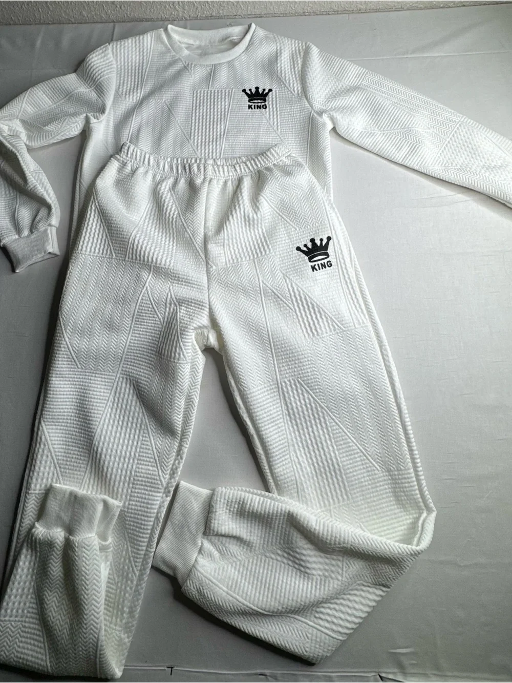Kids White 'King' One-Piece Set